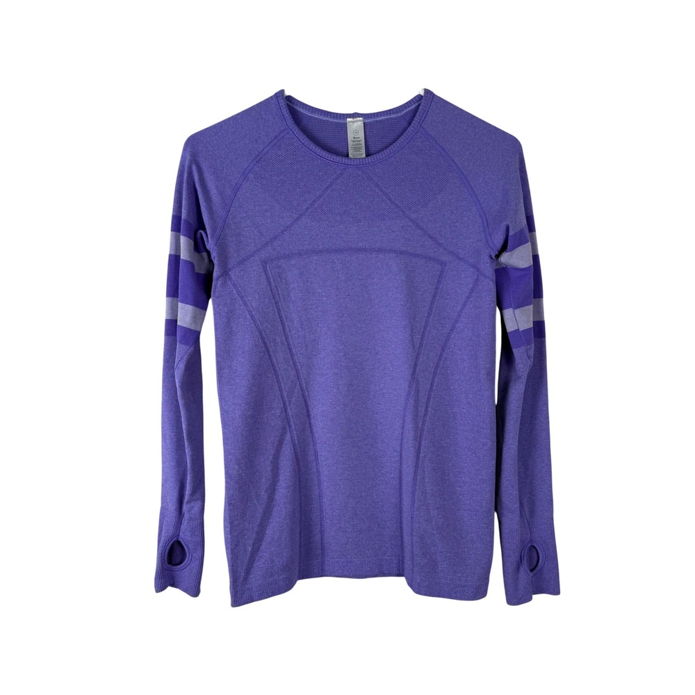 Ivivva Lululemon Girls 14 Swiftly Tech Long‎ Sleeve Shirt Purple Athletic Top